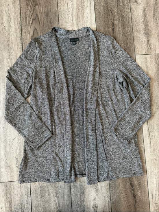 J. Jill Sweaters - J. Jill- Wearever Collection-Classic Lightweight Gray Open-Front Cardigan